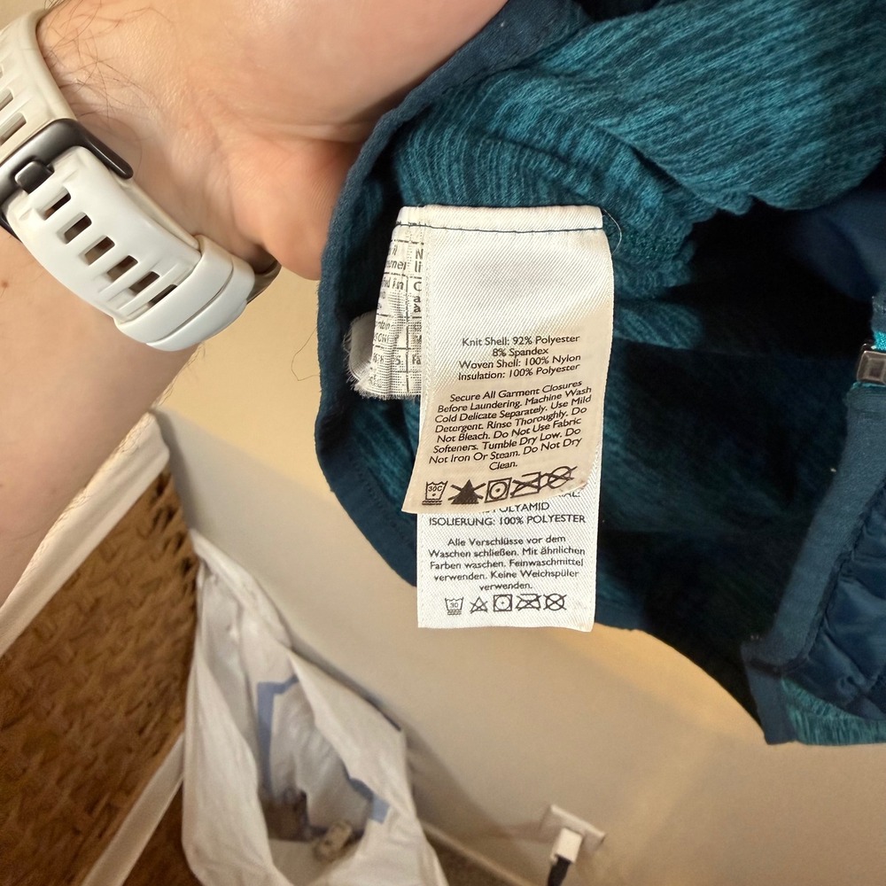 Eddie Bauer Womens Primaloft Hybrid Puffer Vest Navy Teal Space Dye‎ Small - Picture 4 of 7